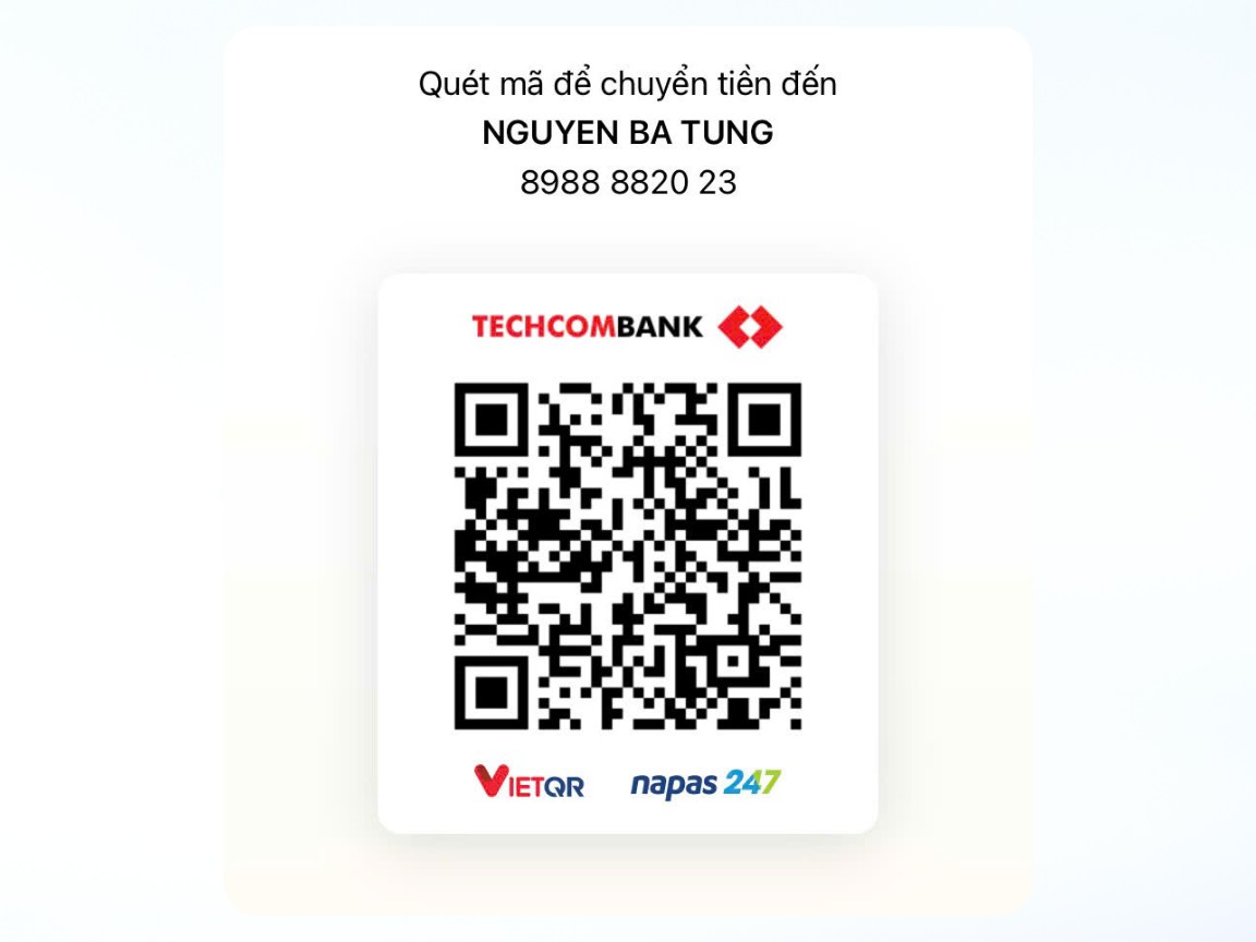 Thông tin tài khoản TECHCOMBANK - Nguyễn Bá Tùng
